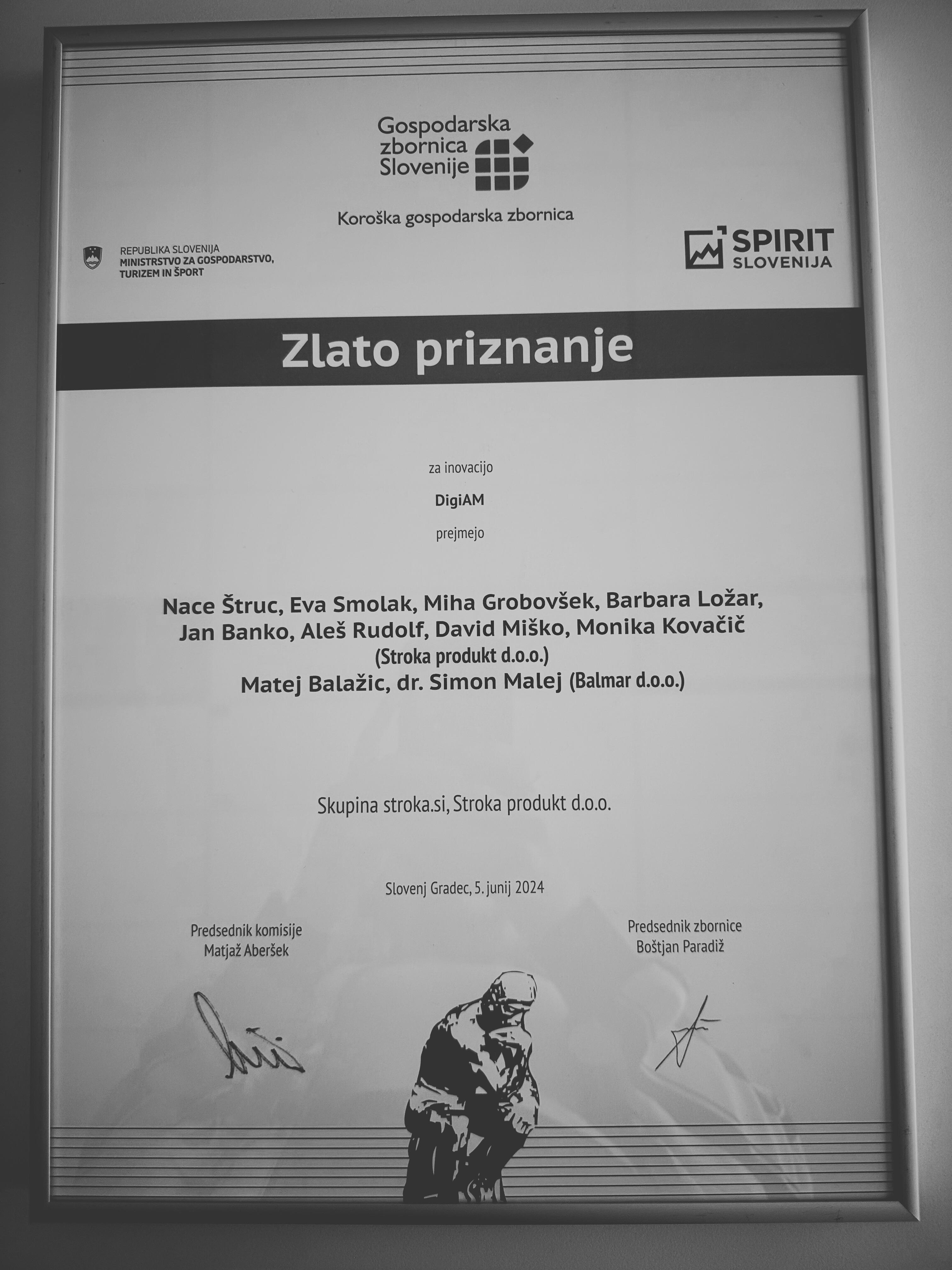 Zlato priznanje za inovacije - GZS 2024